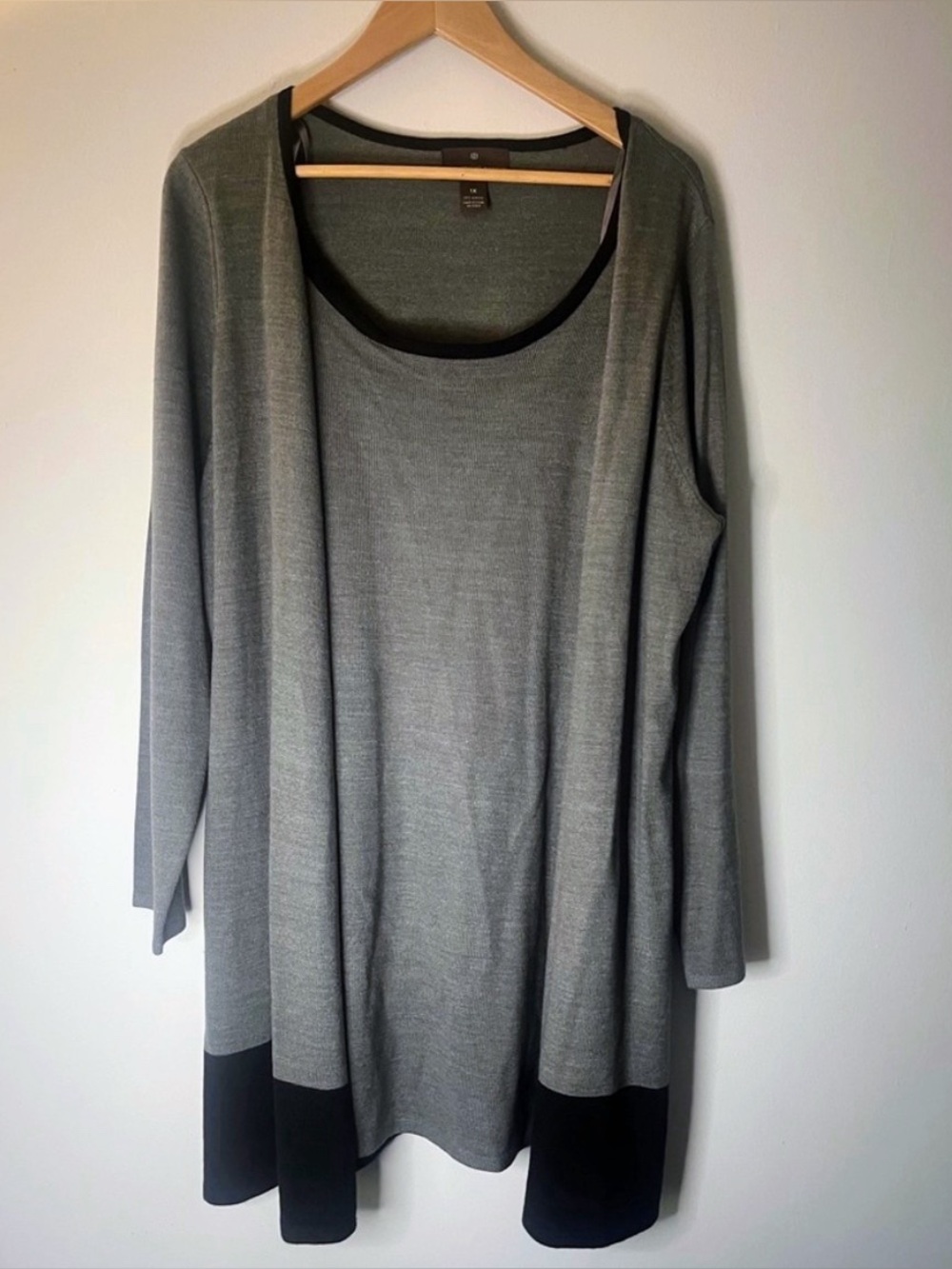 Elegant Gray and Black Women's Top